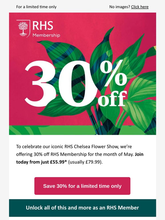 Save 30% on RHS Membership 🌺