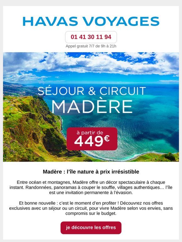 Madère : nos offres exclusives dès 449€ ☀️