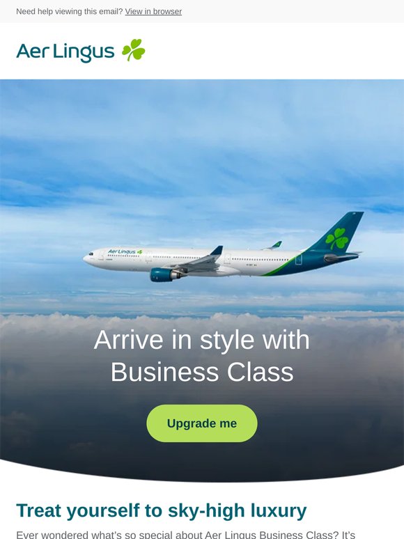 Stretch out in the sky with Business Class