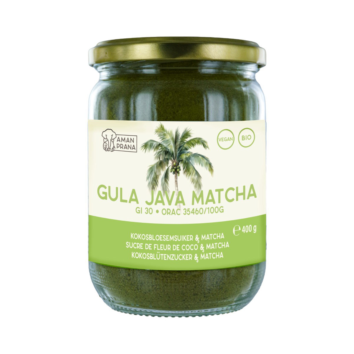 Image of Amanprana Gula Java Matcha 400g, bio