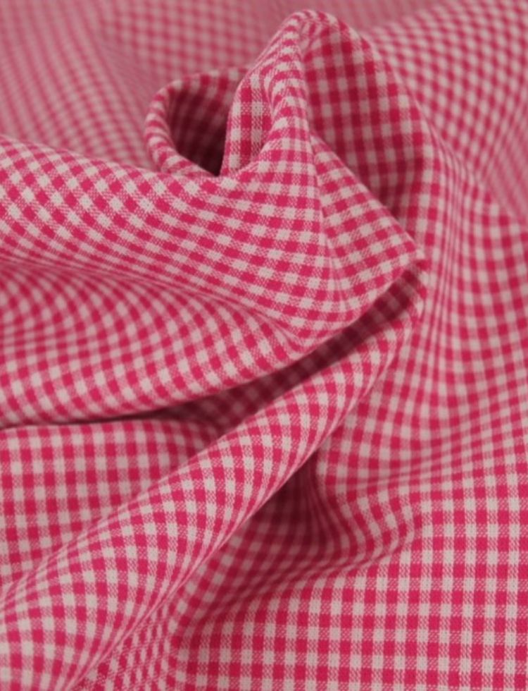 1/8 inch Check Cotton Gingham Fabric Fuchsia