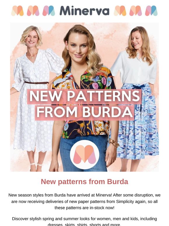 Brand new paper patterns from Burda!