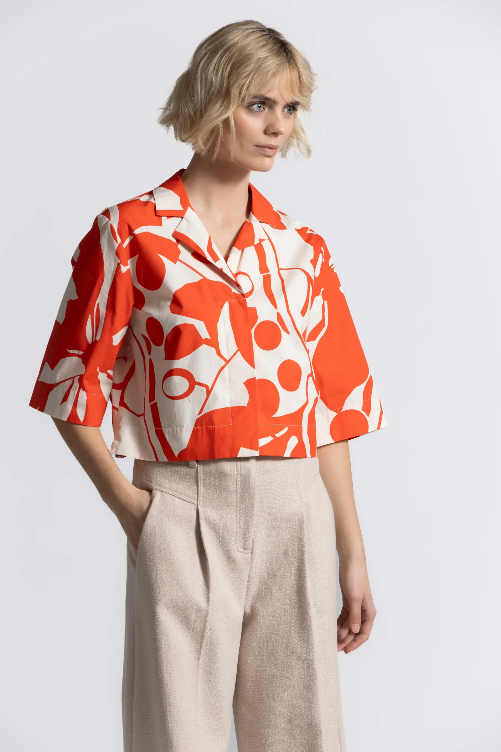 Image of Hetic rood-beige blouse