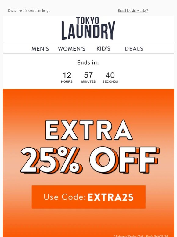 Extra 25% Off – Ends Midnight!