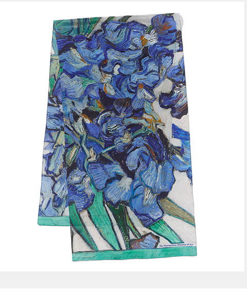 Van Gogh Irises Oblong Silk Scarf