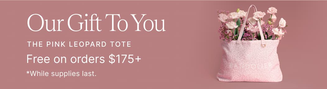 Our Gift To You THE PINK LEOPARD TOTE Free on orders $175+ *While supplies last.