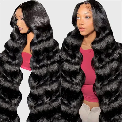 40 Inch Body Wave Wig Glueless Human Hair Wigs 13x4 HD Lace Front Wig Undetectable Invisible Pre Plucked Bleacked Knots Lace Wigs