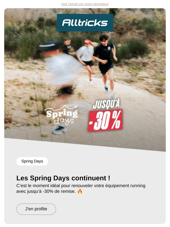 Spring Days Running : jusqu’à -30% sur vos marques préférées !