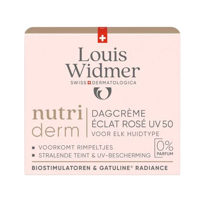 Image of Louis Widmer Nutriderm Dagcrème Éclat Rosé Uv 50 Zonder Parfum - 50ml