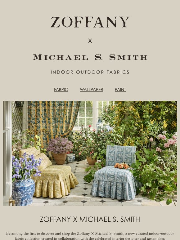 Exclusive Early Access: Zoffany x Michael S. Smith Indoor Outdoor Fabrics