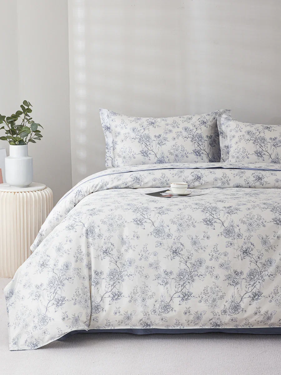 Julie Cotton Bedskirt Duvet Cover Set - Twin