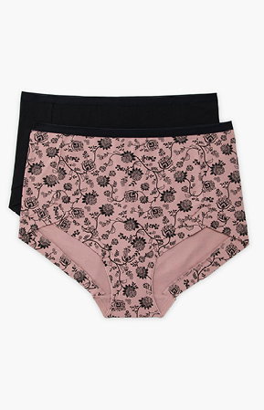 2 Pack Cotton Paisley Briefs in Floral Paisley