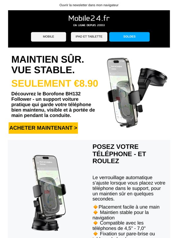 Maintien sûr. Vue stable. Seulement €8,90