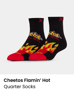 Cheetos Flamin' Hot Quarter Socks