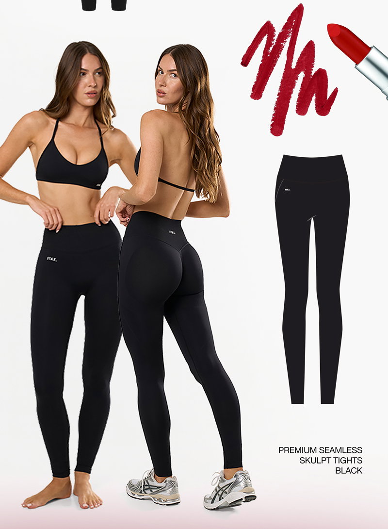Premium Seamless Skulpt Tights Black