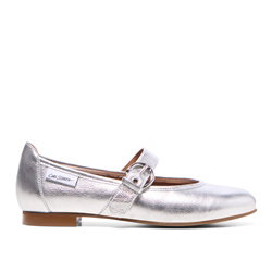 Mellina Silver Leather Loafers