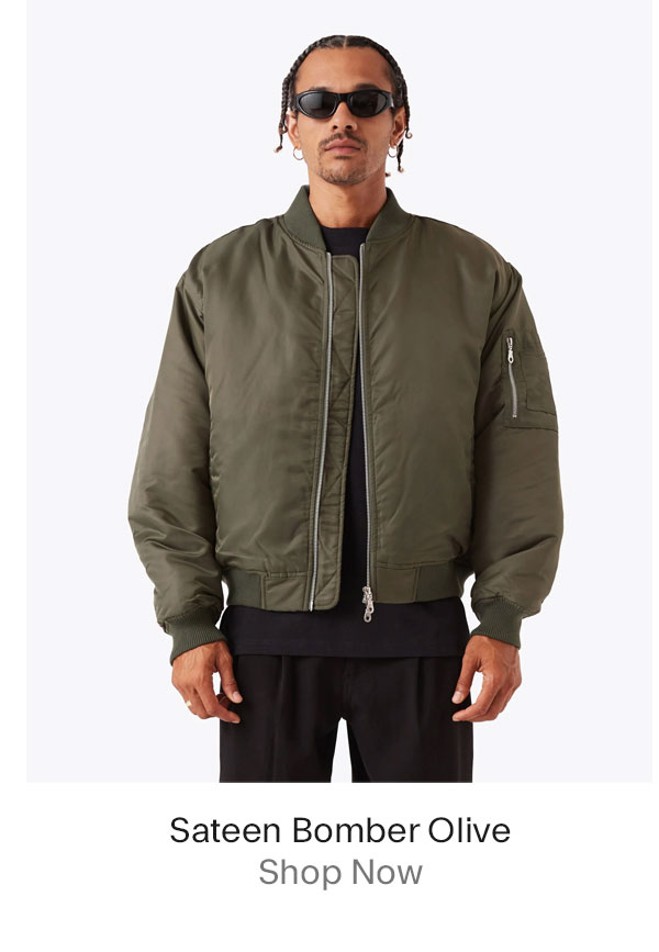 Sateen Bomber Olive