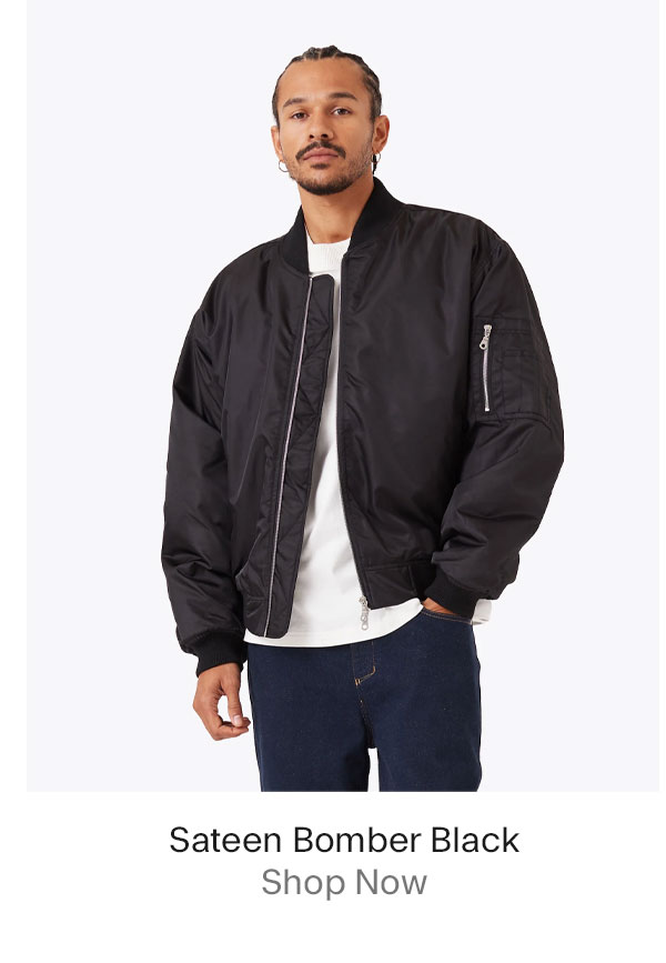 Sateen Bomber Black