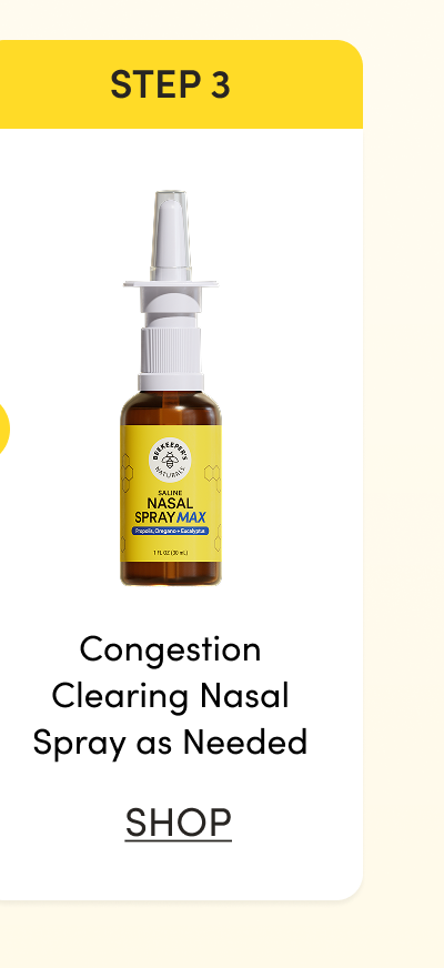 Step 3: Congestion Clearing Nasal Spray as Needed 