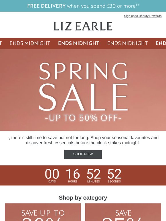 Ends midnight: Up to 50% off this Spring Sale 🌸