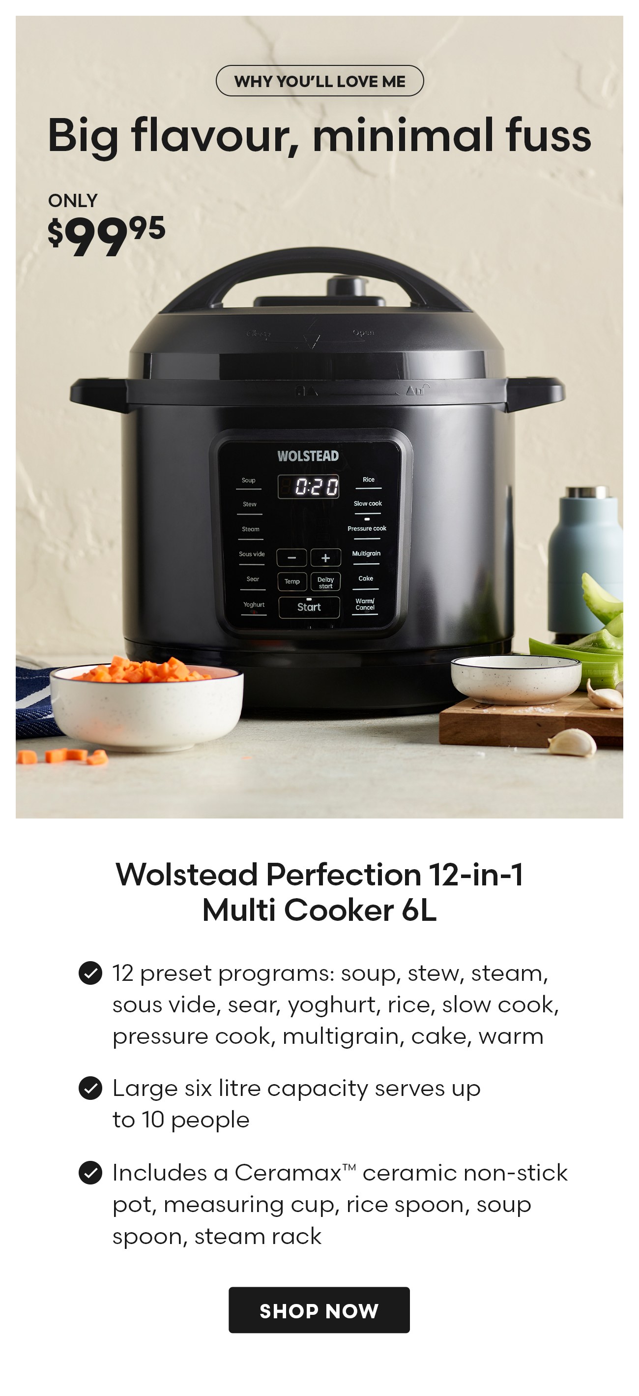 Wolstead Perfection 12-in-1 Multi Cooker 6L