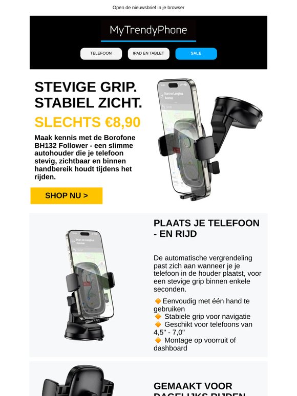 Stevige grip. Stabiel zicht. Slechts 8,90 EUR