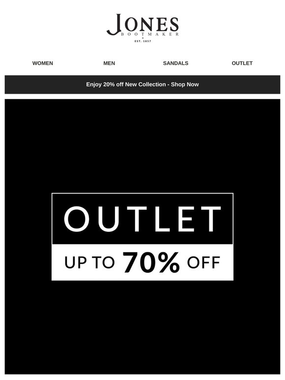 Up to 70% off in our Outlet