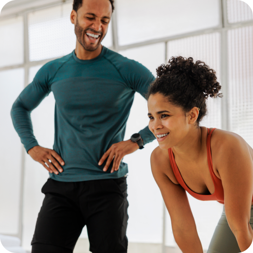 Man & woman working out