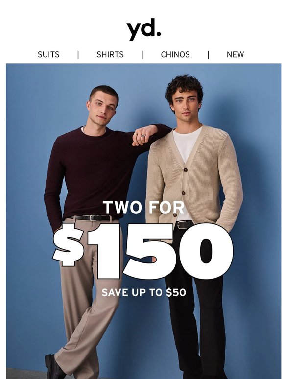 2 For $150 Chinos