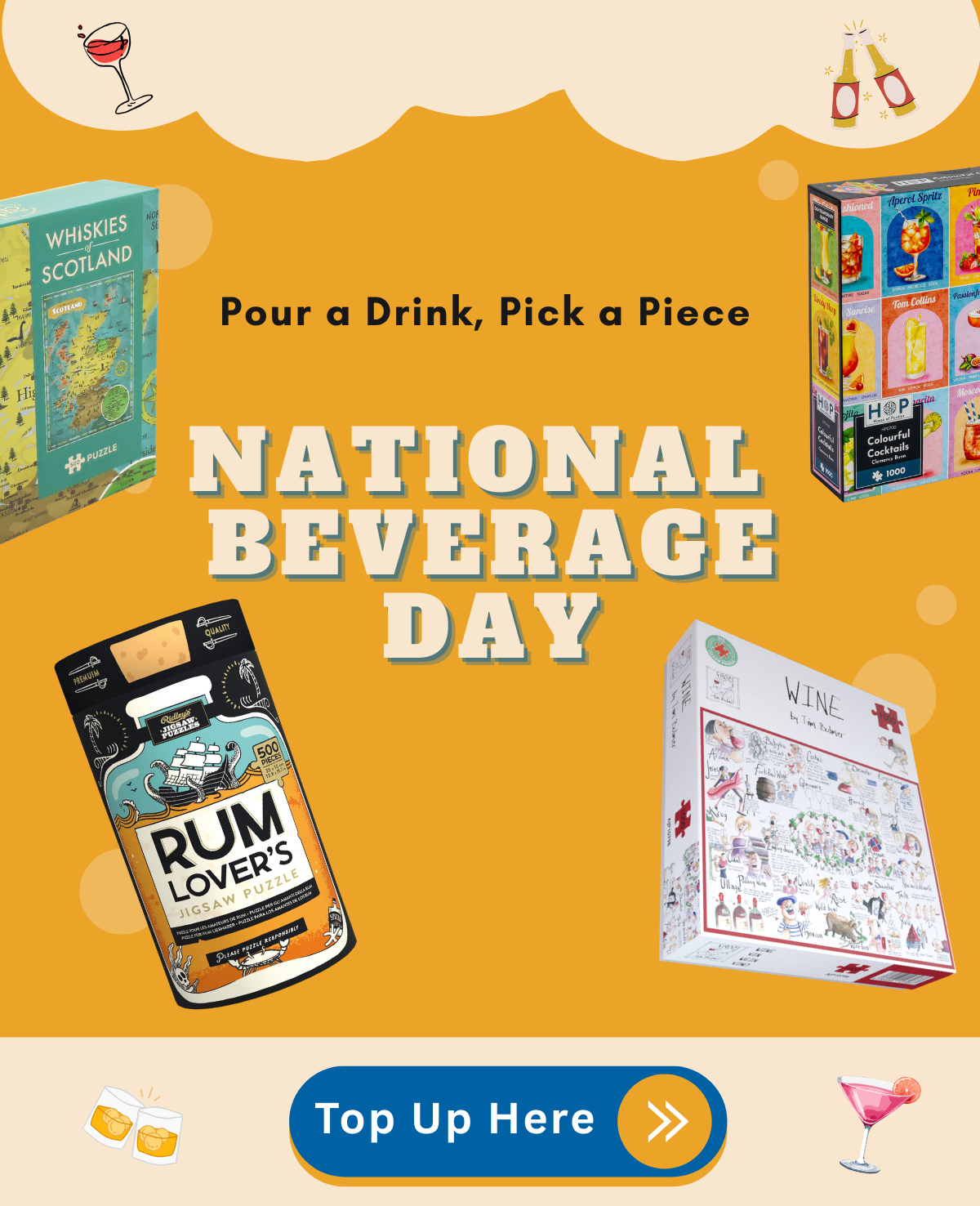 Happy National Beverage Day - Pour a drink, pick a piece