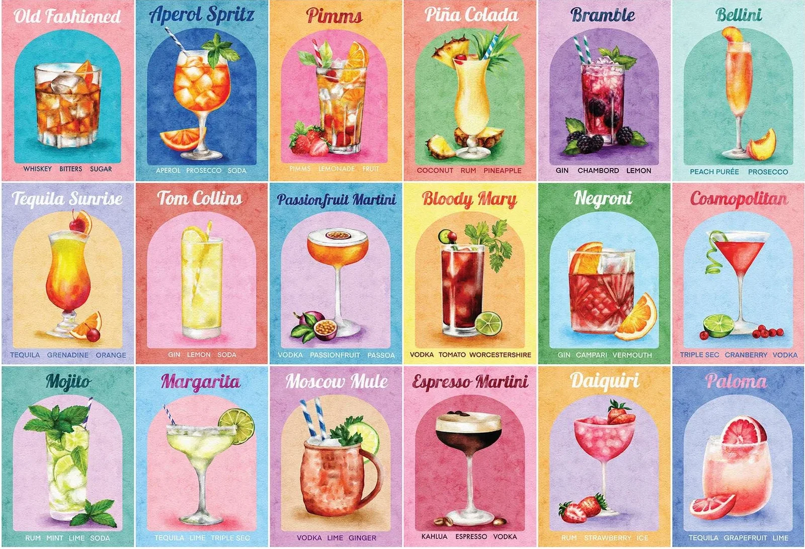 Image of Colourful Cocktails 1000 Piece Jigsaw Puzzle