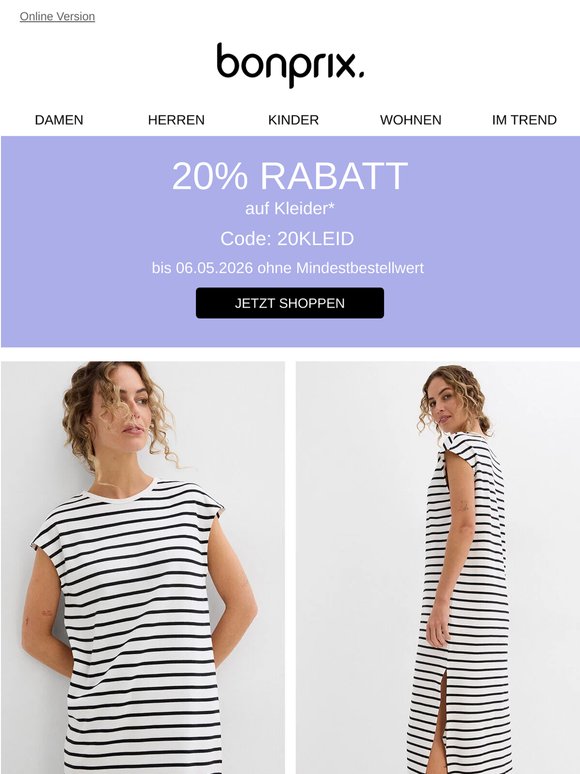 20% Rabatt auf Kleider 👗