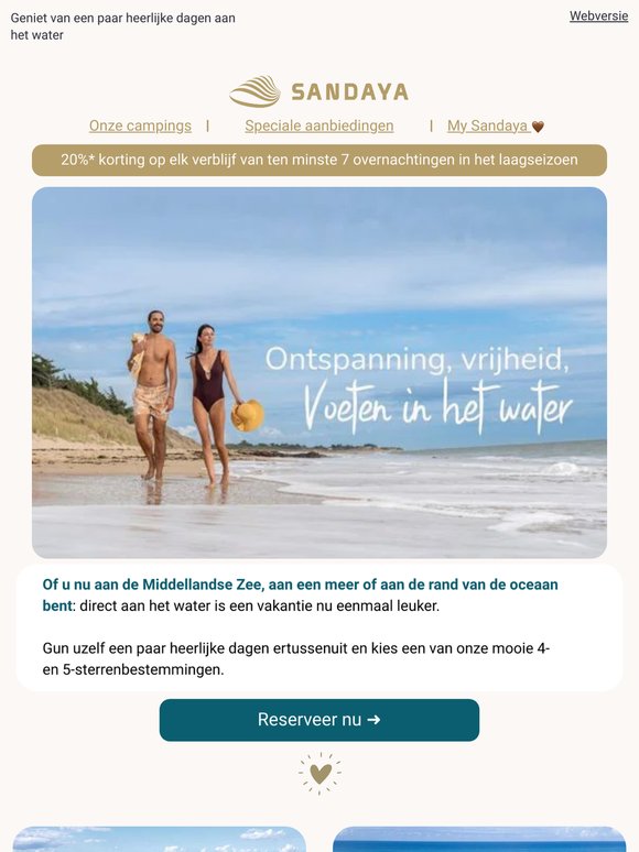 Kom u ontspannen aan het water
