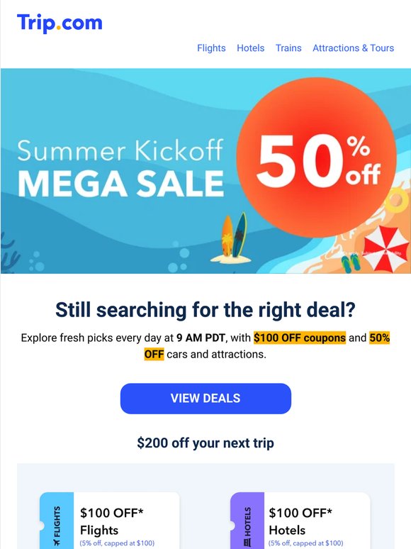 🚨 $100 Off Flights + $100 Off Hotels
