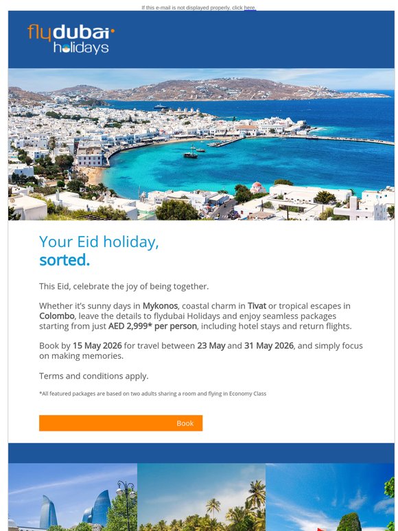 Eid getaways from just AED 2,999 pp