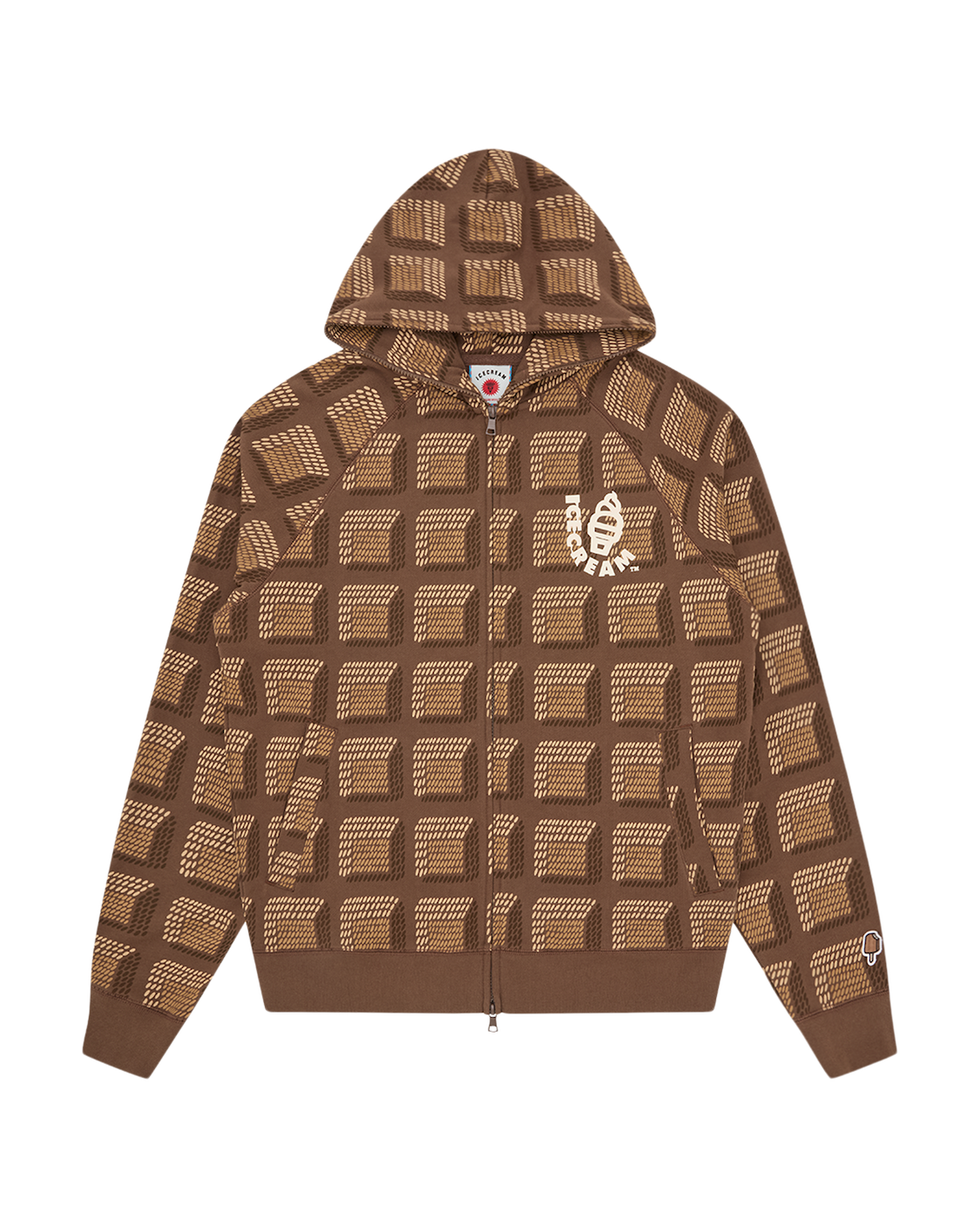 Waffle zip through hood