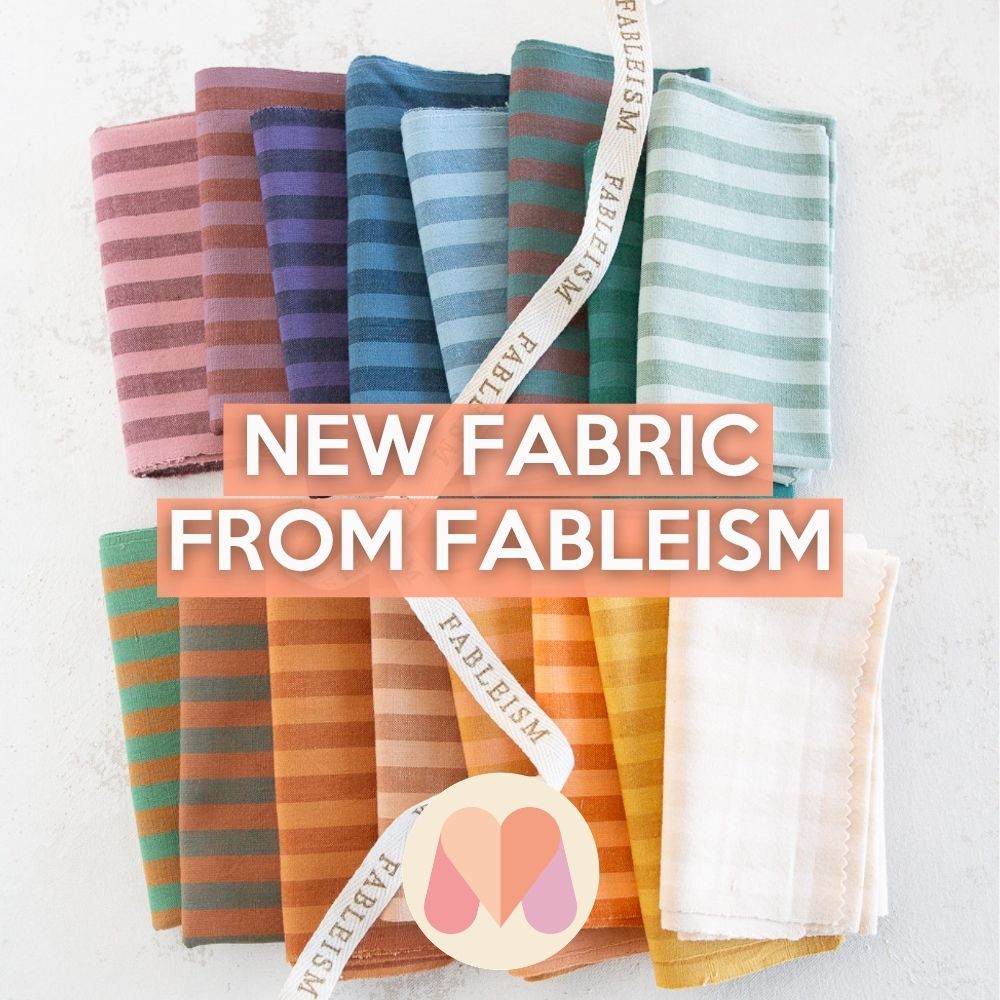 Fableism Sun Stripes Yarn Dyed Woven Cotton Fabric Bottle Green