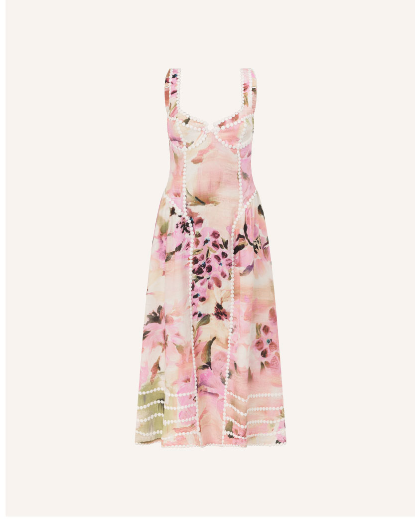 The Marielle Dress in the Luci De Sole Print.