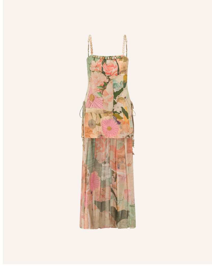 The Catalana Dress in the Strato Print.