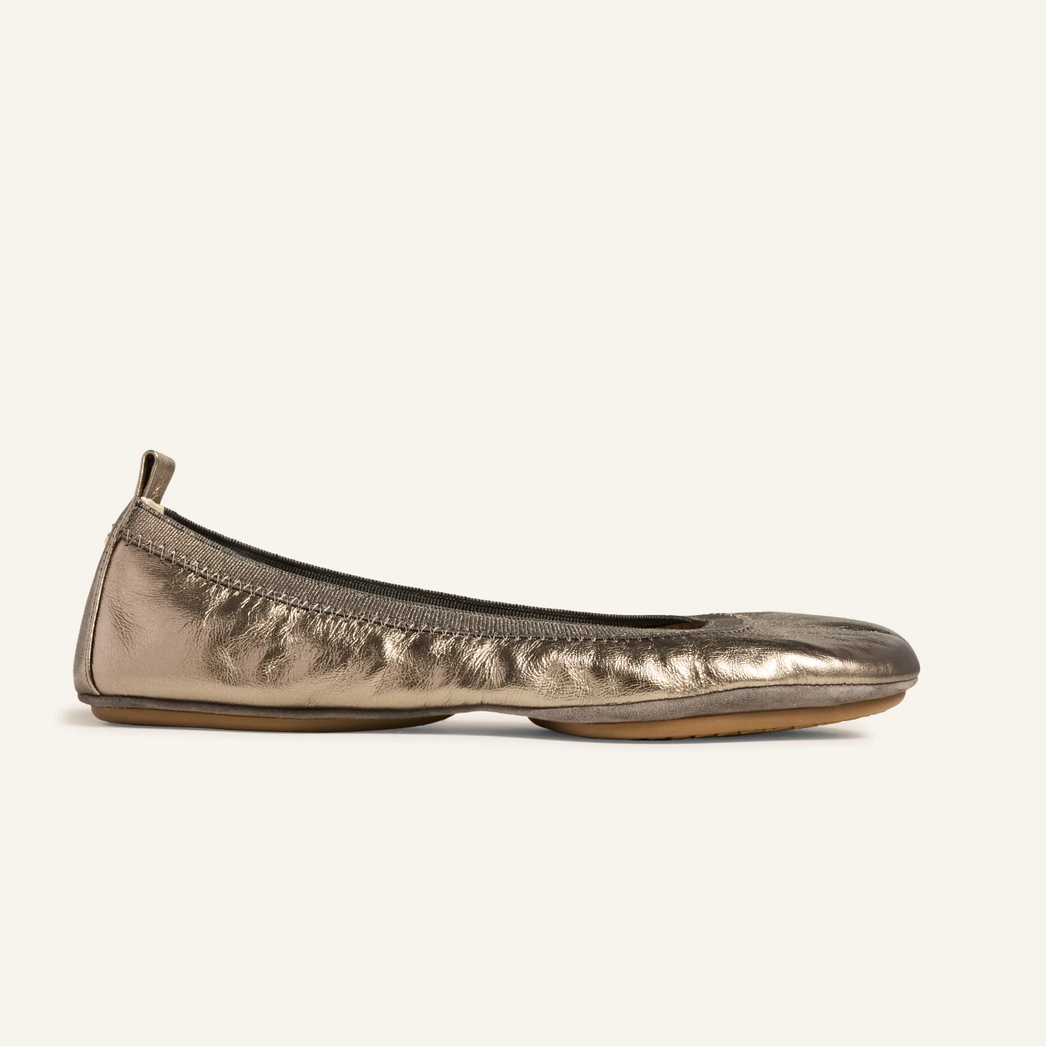 Image of Samara Foldable Ballet Flat in Pewter Leather
