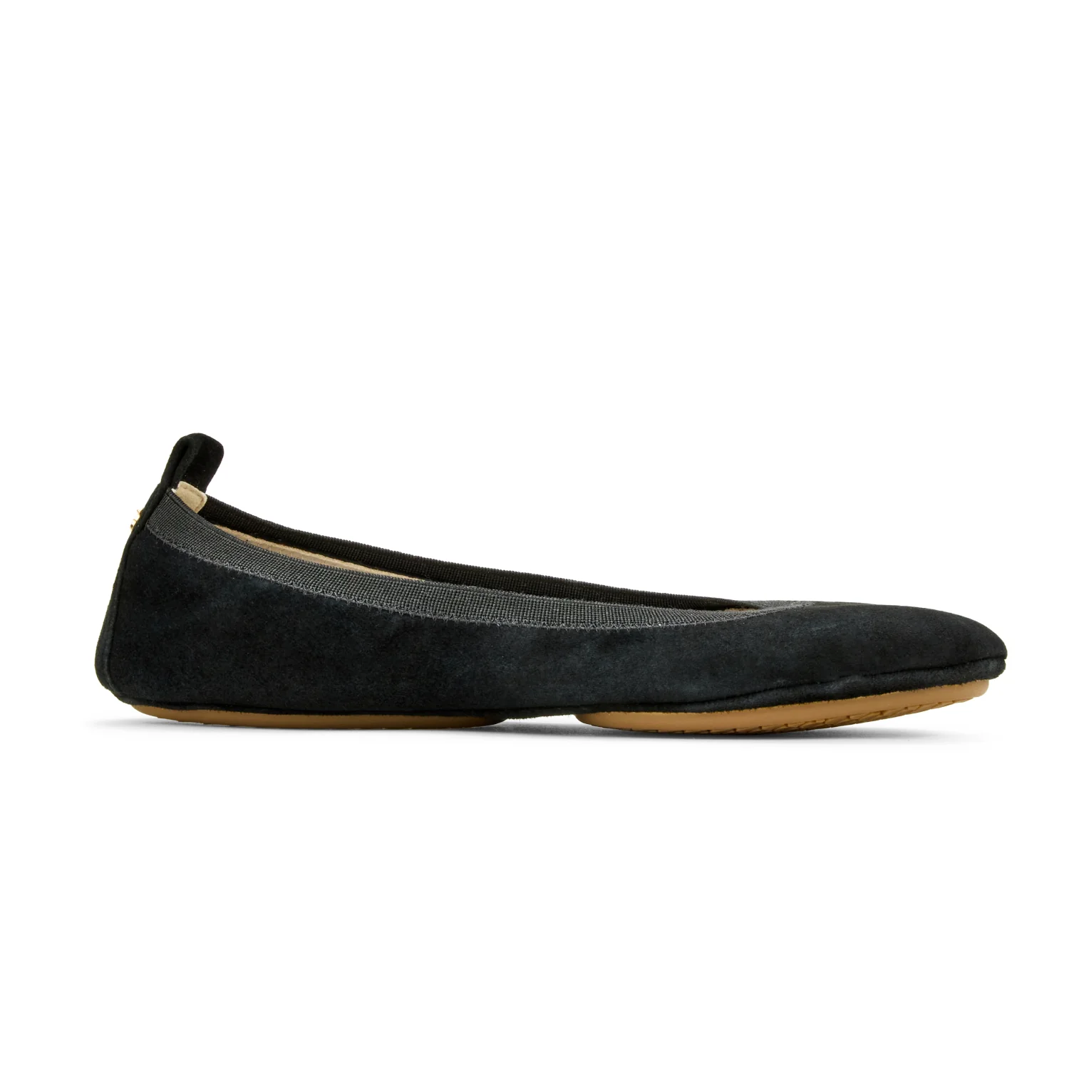 Image of Samara Foldable Ballet Flat in Black Suede