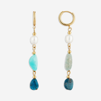 Over & Over Gold 14k Stainless Steel Amazonite Drop Earrings