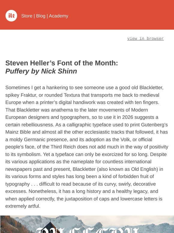 🏆 Steven Heller’s Font of the Month: Puffery