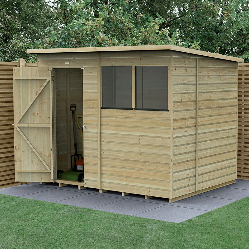 Image of 8' x 6' Forest Beckwood Shiplap Pent Wooden Shed