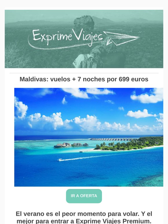 ⚡ Maldivas: vuelos + 7 noches por 699 euros