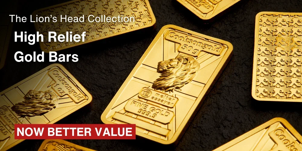 The Lion's Head Collection: High Relief Gold Bars - Now Better Value