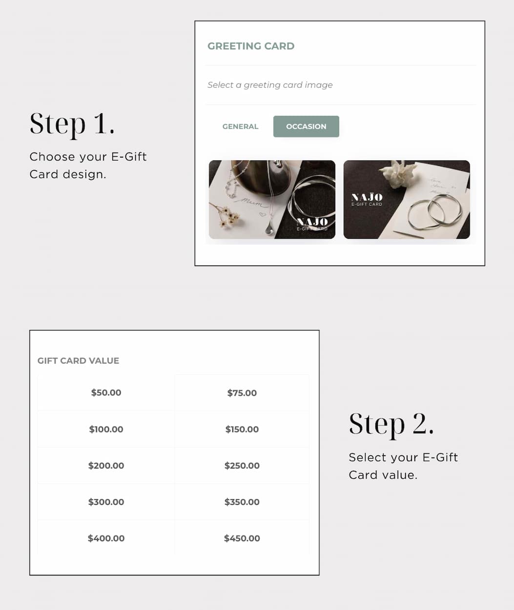 Shop E-Gift Cards