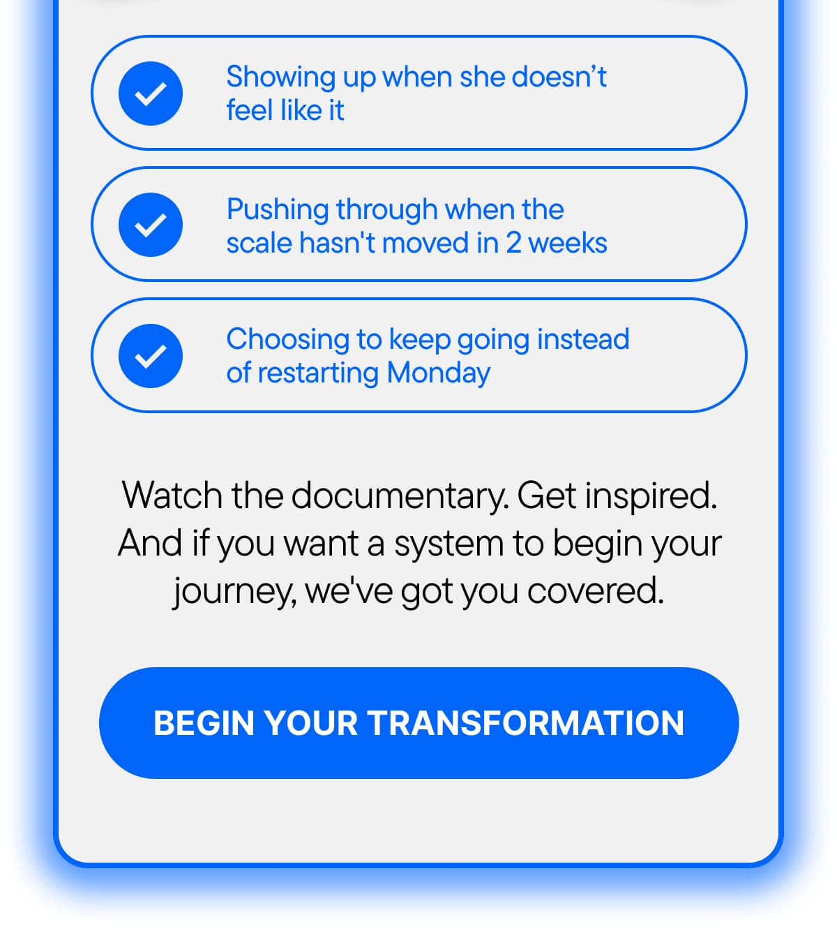 BEGIN YOUR TRANSFORMATION