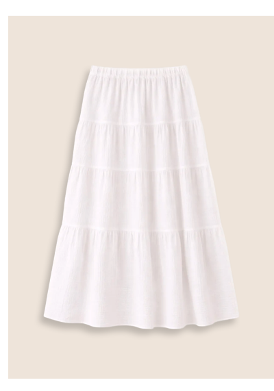 Rhoda Organic Cheesecloth Tiered Maxi Skirt