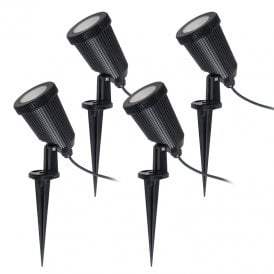 EasyFit Remote 12v Garden Lights - Ash LED Spotlight Kit - 4 Lights